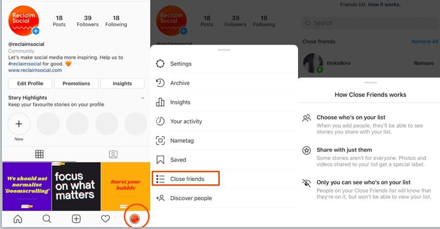طريقة استخدام ميزة الأصدقاء المقربين على انستقرام 10