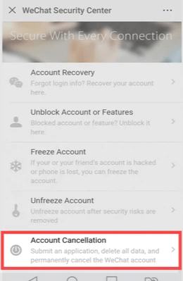 كيفية حذف حساب وي شات WeChat بشكل نهائي 10