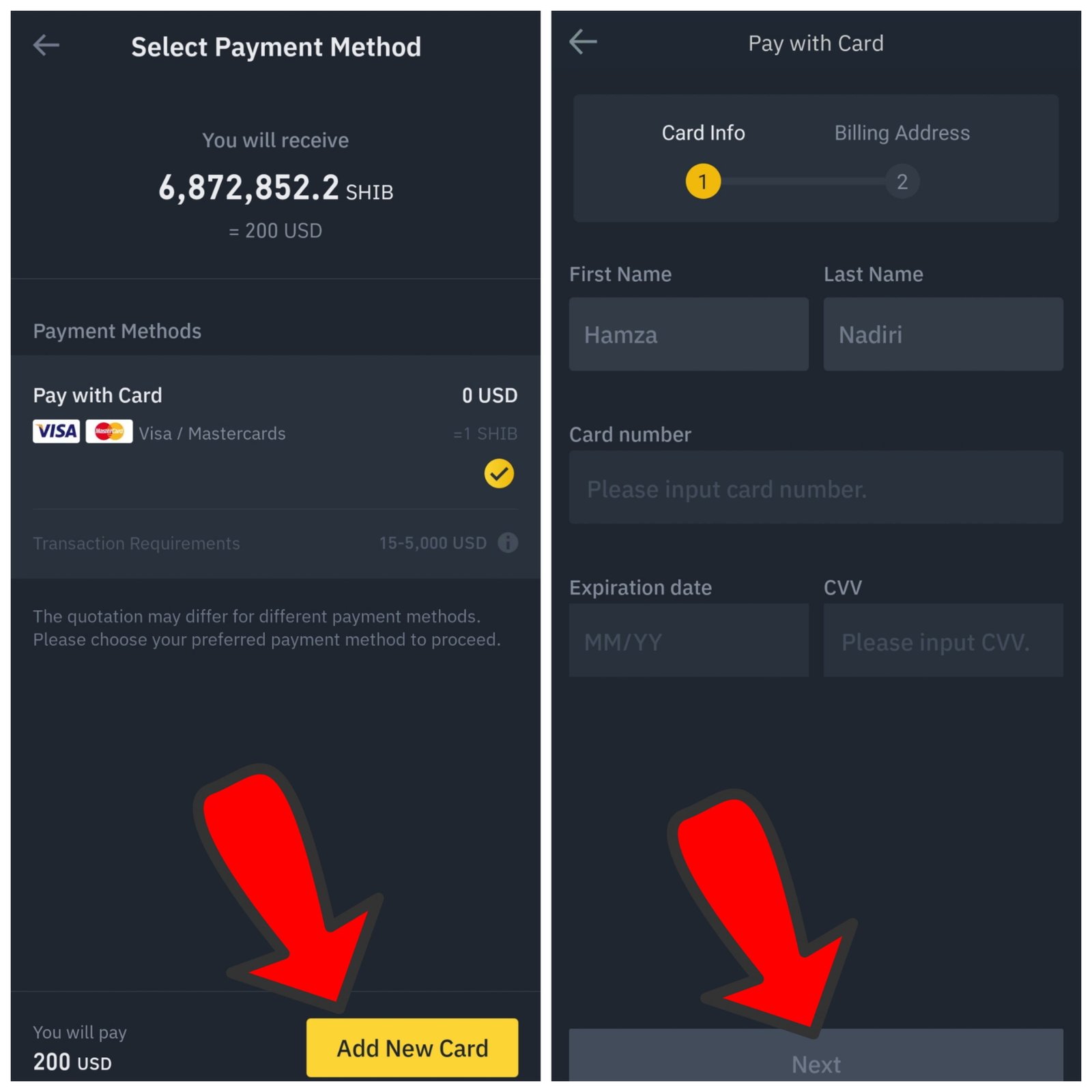 كيفية شراء عملة شيبا shiba inu بالبطاقة المصرفية خطوة بخطوة 11