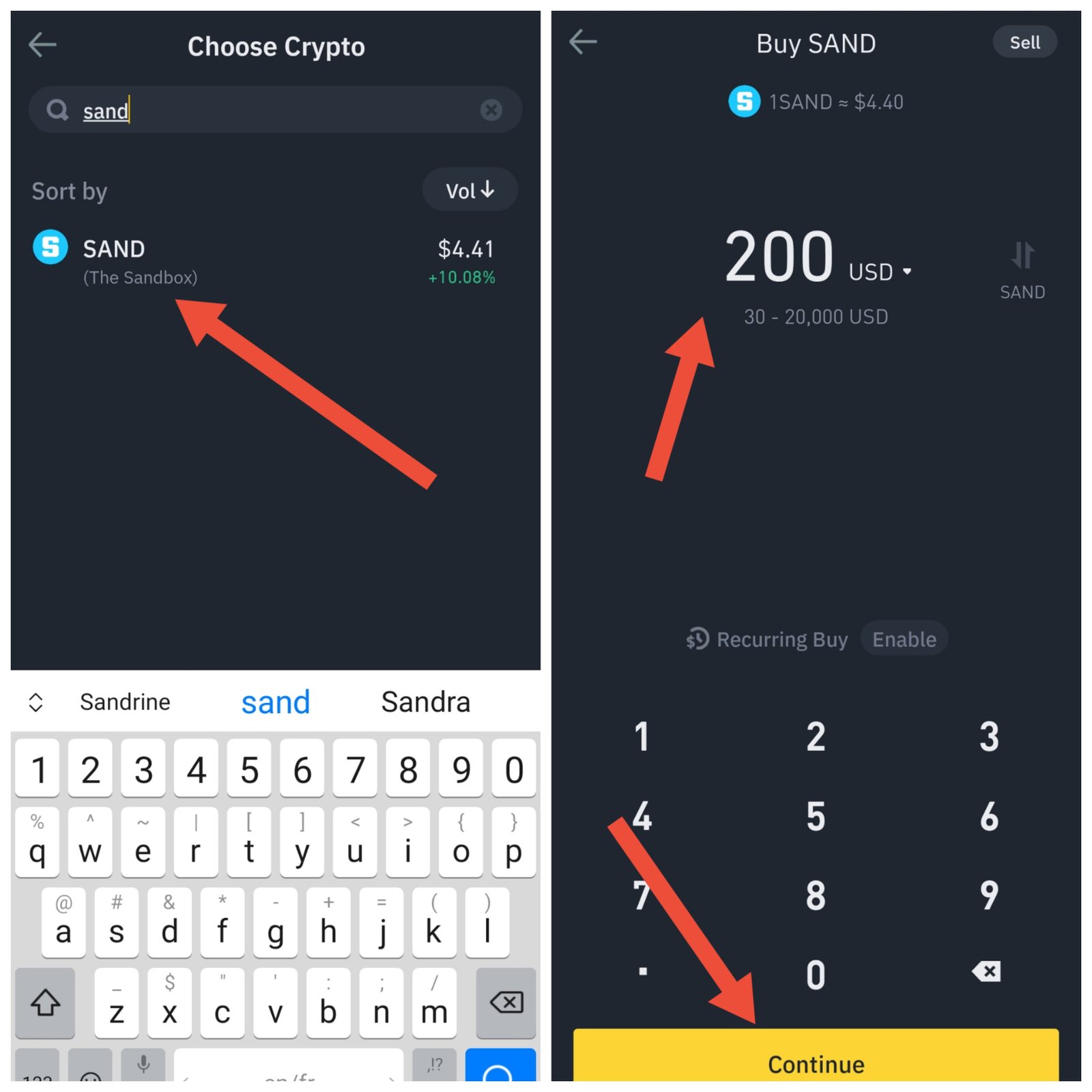 كيفية شراء عملة SAND بالفيزا خطوة بخطوة - شراء Sandbox 13