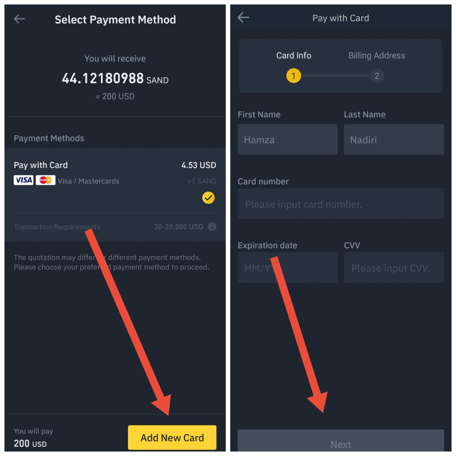 كيفية شراء عملة SAND بالفيزا خطوة بخطوة - شراء Sandbox 14