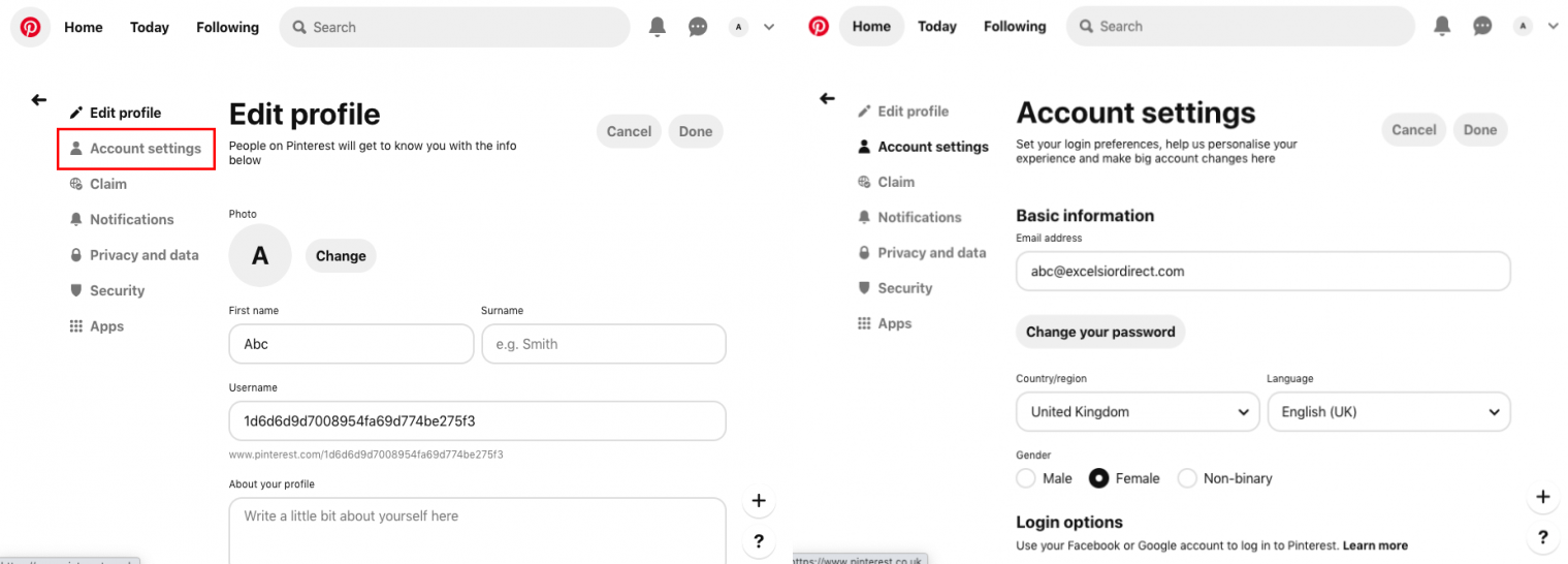 كيفية تغيير كلمة المرور في بنترست Pinterest خطوة بخطوة 10