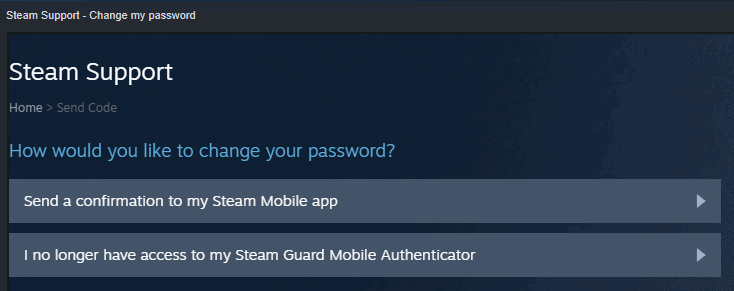 تغيير كلمة مرور Steam
