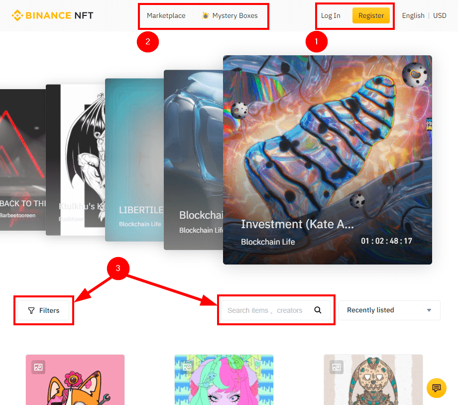 كيفية شراء وبيع NFTs على سوق بينانس لرموز الغير قابلة للاستبدال 17