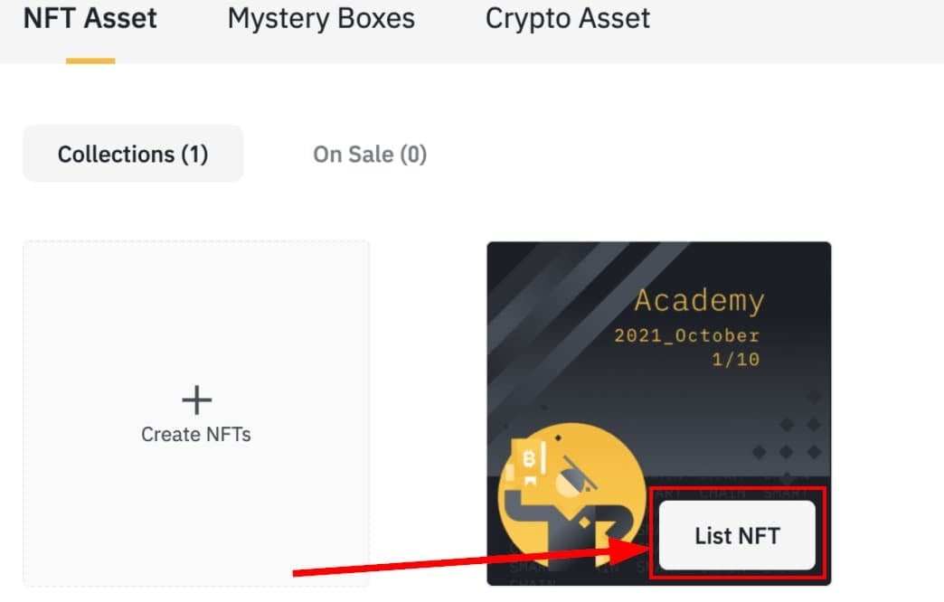 كيفية شراء وبيع NFTs على سوق بينانس لرموز الغير قابلة للاستبدال 21