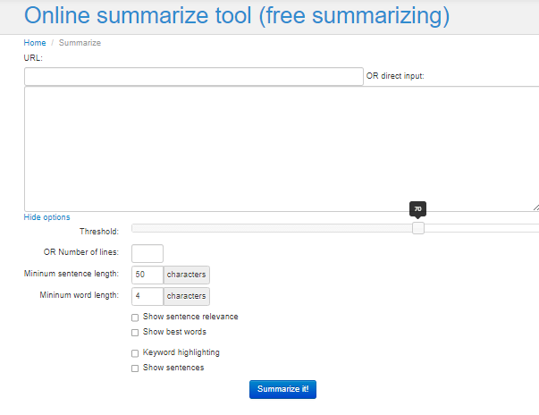 tools4noobs summarize tool