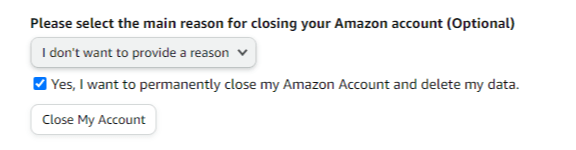 حذف حساب Amazon